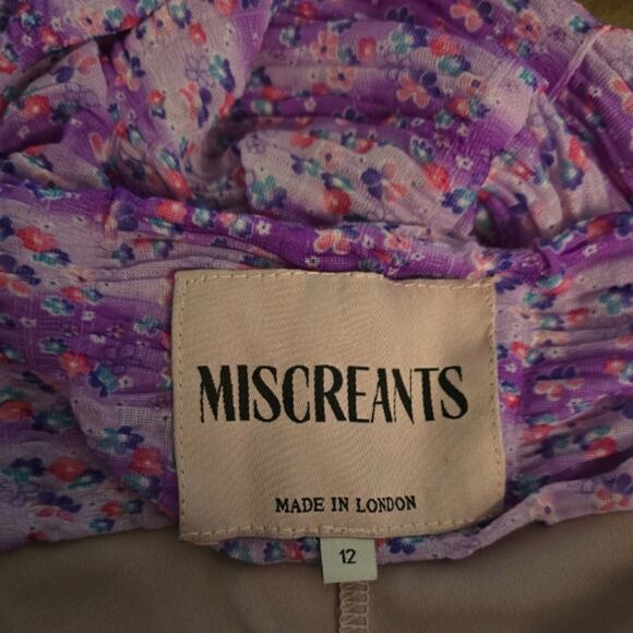 MISCREANTS Women's Ruched Cupid Mini Dress & Gloves Lilac  NWOT Size 10 - Picture 5 of 5